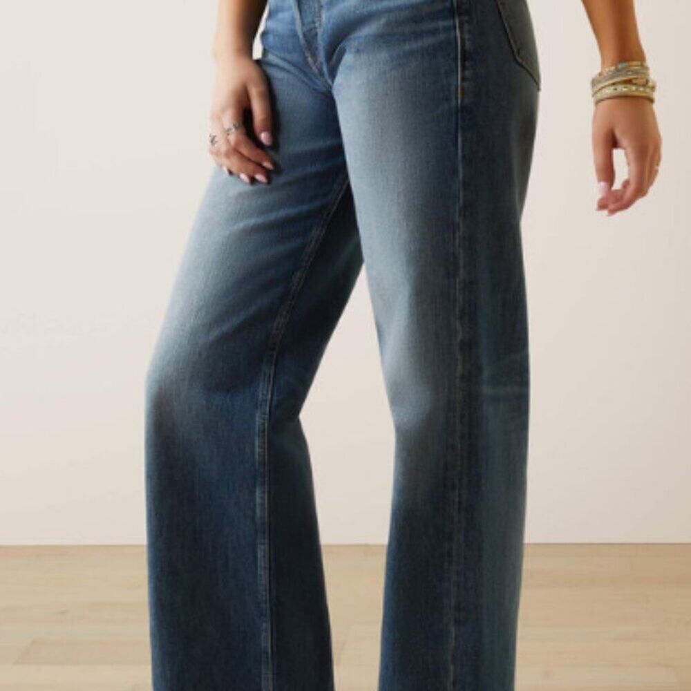 Ariat Womens Ultra High Rise Tomboy Wide Jeans - Picture 7 of 7